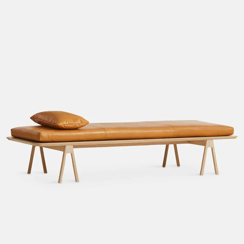 Woud Cuscino In Pelle Level Per Daybed, Cognac Envy 5 Woud Cuscino In Pelle Level Per Daybed, Cognac Envy - immagine 3