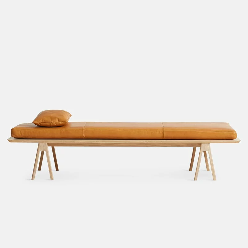 Woud Cuscino In Pelle Level Per Daybed, Cognac Envy 4 Woud Cuscino In Pelle Level Per Daybed, Cognac Envy - immagine 2