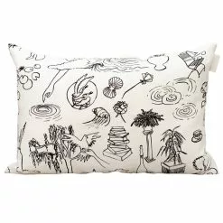 Saana Ja Olli Fodera Per Cuscino Mielenmaisemia 40 X 60 Cm, Bianco - Nero