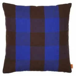 Ferm LIVING Cuscino Grand, 50 X 50 Cm, Marrone - Blu