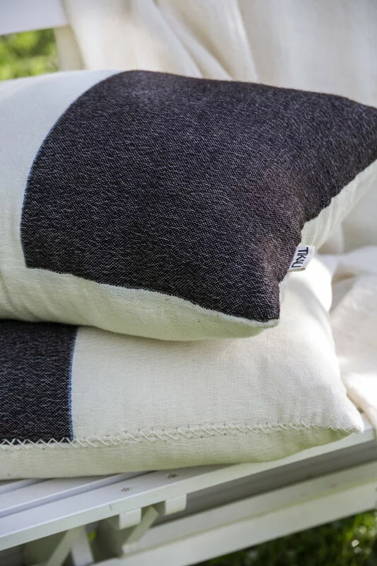 Tikau Cuscino Block, 45 X 60 Cm, Blu - Nero 5 Tikau Cuscino Block, 45 X 60 Cm, Blu - Nero - immagine 3