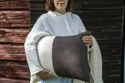 Tikau Cuscino Block, 45 X 60 Cm, Blu - Nero 11 Tikau Cuscino Block, 45 X 60 Cm, Blu - Nero -Vendite Tappeti Cushion black blue stripe 6