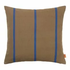 Ferm LIVING Cuscino Grand, 50 X 50 Cm, Verde Oliva - Blu Acceso
