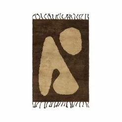 Ferm LIVING Tappeto Abstract, 80 X 120 Cm, Marrone - Bianco Naturale
