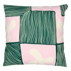 Marimekko Fodera Per Cuscino Korkeuksissa, 50x50 Cm, Verde - Rosa - Cotone
