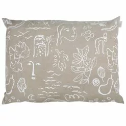 Saana Ja Olli Fodera Per Cuscino Onnenmaa, 60 X 80 Cm, Beige - Bianco