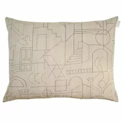 Saana Ja Olli Fodera Per Cuscino Unien Talo, 60 X 80 Cm, Beige - Nero