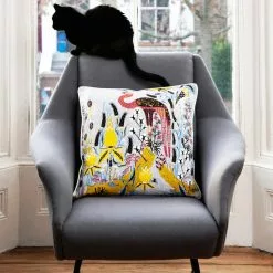 Klaus Haapaniemi & Co Fodera Per Cuscino Crane, Lino-cotone, Grigia -Vendite Tappeti crane02