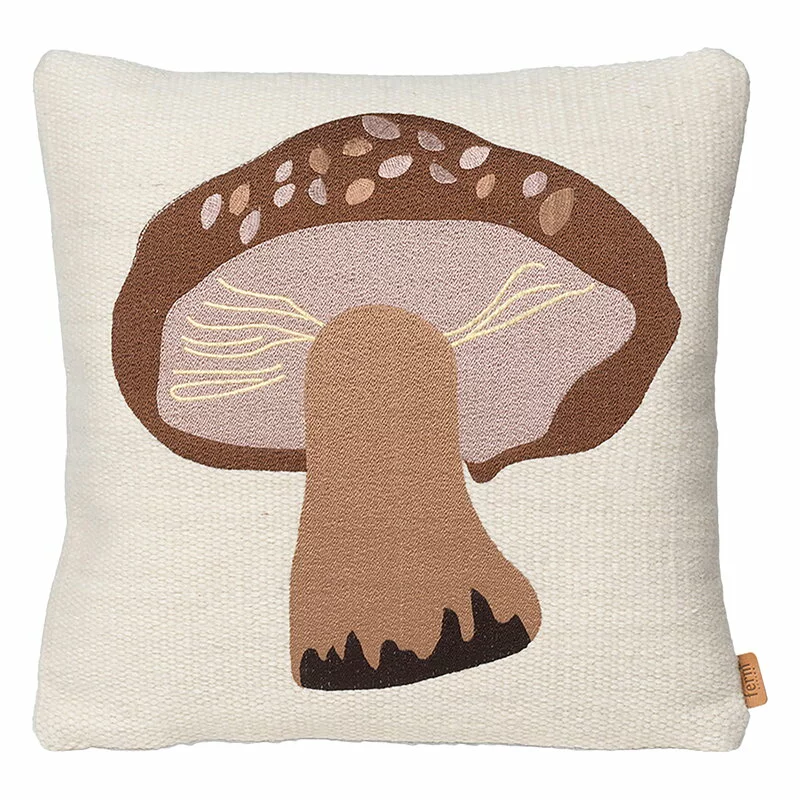Ferm LIVING Cuscino Ricamato Forest, Porcini 3 Ferm LIVING Cuscino Ricamato Forest, Porcini