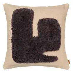 Ferm LIVING Cuscino Lay, 50 X 50 Cm, Sabbia - Marrone Scuro