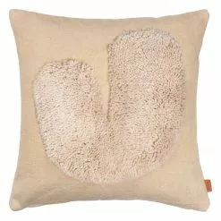 Ferm LIVING Cuscino Lay, 50 X 50 Cm, Sabbia - Bianco Naturale