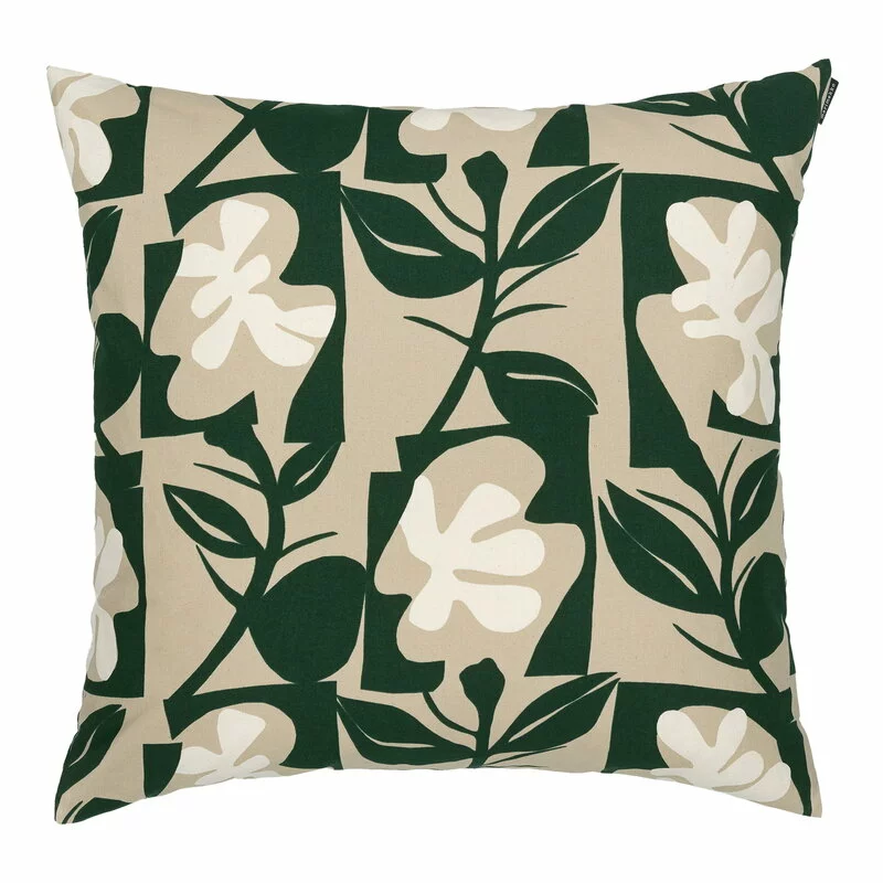 Marimekko Fodera Cuscino Pienet Naatit, 50 X 50 Cm, Beige - Cotone - Verde 2 Marimekko Fodera Cuscino Pienet Naatit, 50 X 50 Cm, Beige - Cotone - Verde