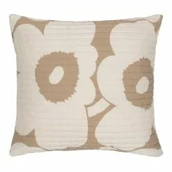 Marimekko Cuscino Unikko, 60 X 60 Cm, Beige - Bianco Naturale