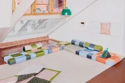 Juslin Maunula Cuscino A Rullo, 60 X 20 Cm, Verde - Lilla -Vendite Tappeti wide 001 flat4 copy Ville Varumo 2